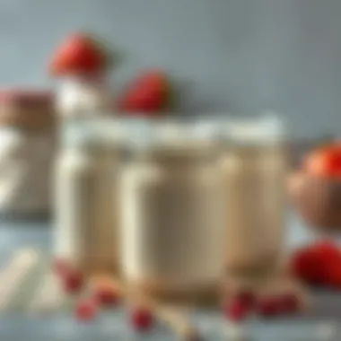 Fermented yogurt in jars