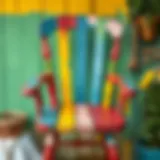 A beautifully painted wooden chair showcasing vibrant colors