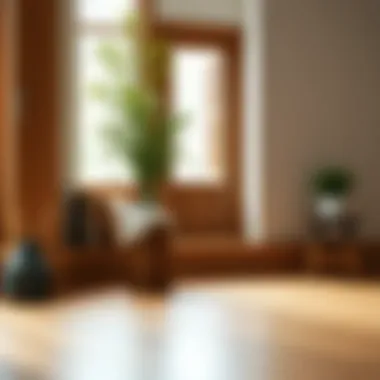 Natural wooden skirting board adding warmth to a room