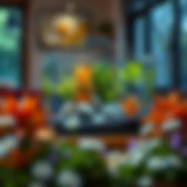 Elegant Aquarium with Natural Elements Elegant aquarium setup with natural elements and vibrant plants