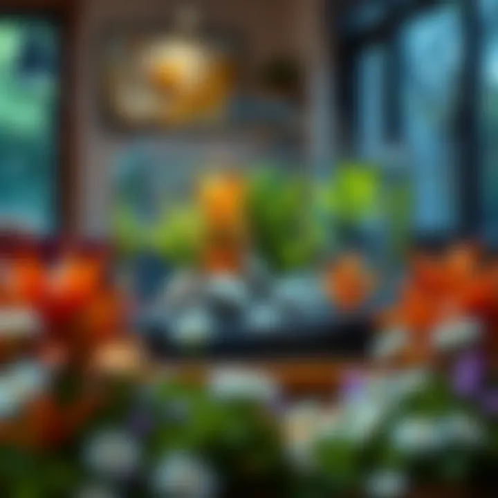 Elegant Aquarium with Natural Elements Elegant aquarium setup with natural elements and vibrant plants