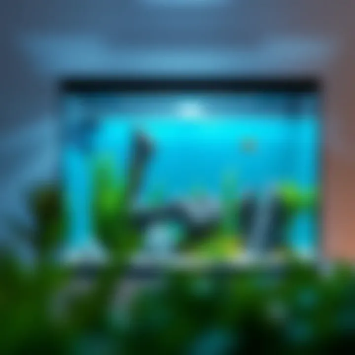 Modern Minimalist Aquarium Design Modern aquarium with minimalist decor and LED lighting