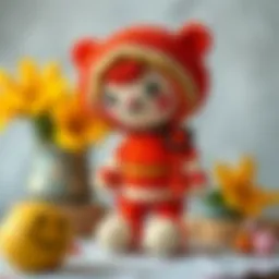 A beautifully crafted amigurumi doll showcasing intricate details and vibrant colors.