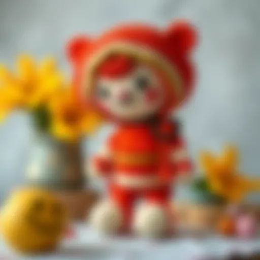 A beautifully crafted amigurumi doll showcasing intricate details and vibrant colors.
