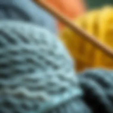 Examining Yarn Texture Close-up of yarn texture