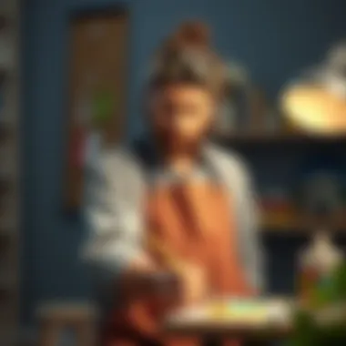 Artist successfully resolving a paint issue