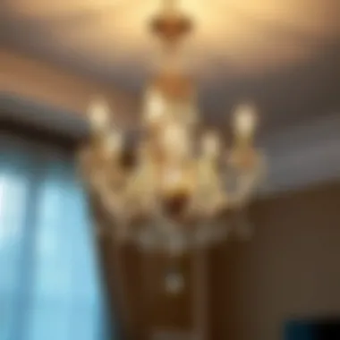 Elegant Crystal Chandelier An elegant crystal chandelier reflecting light