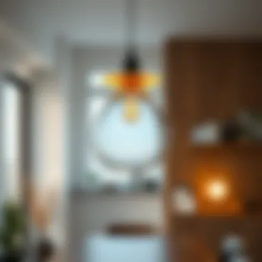 Modern Minimalist Pendant Light A modern minimalist pendant light in a contemporary setting