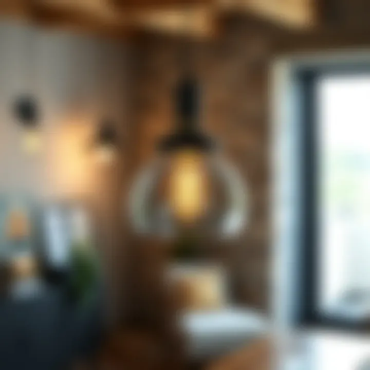 Stylish Industrial Pendant Lamp A stylish industrial pendant lamp in a loft environment