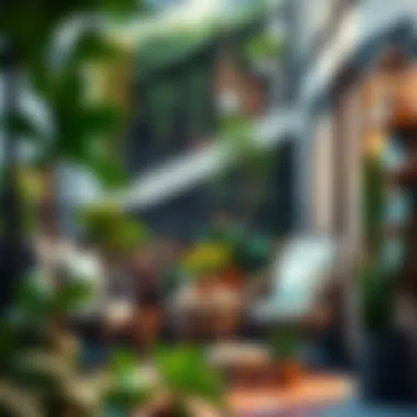 Serene Balcony Oasis Cozy balcony setup with plants and seating