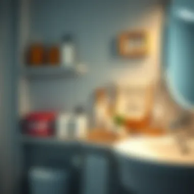 Well-organized bathroom essentials on a shelf