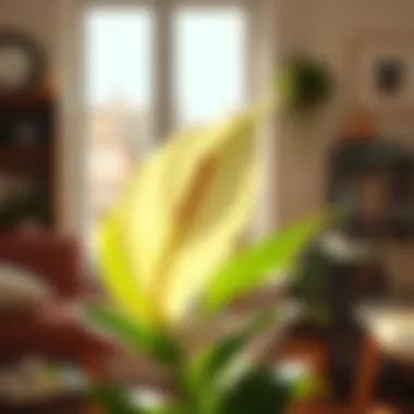 Bright indoor setting demonstrating optimal light for Peace Lily