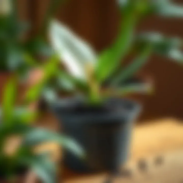 Well-drained potting soil ideal for Peace Lily