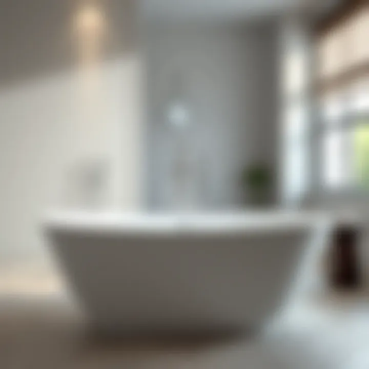 Elegant freestanding bathtub in a modern bathroom setting