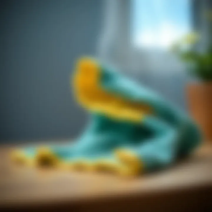 Close-up of a microfiber cloth in use