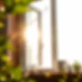 A pristine window reflecting sunlight