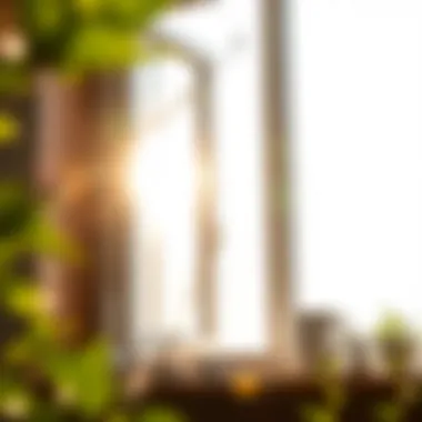 A pristine window reflecting sunlight