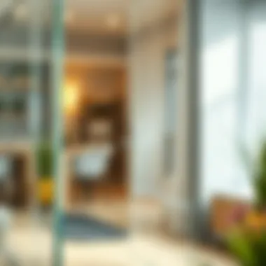 A sparkling glass door highlighting clarity