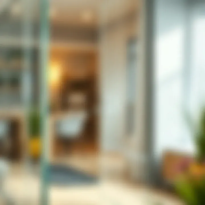 A sparkling glass door highlighting clarity