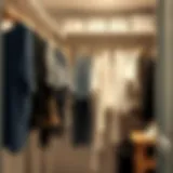 Organized closet featuring neatly hung clothes