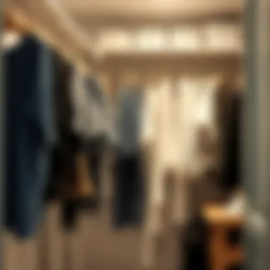 Organized closet featuring neatly hung clothes