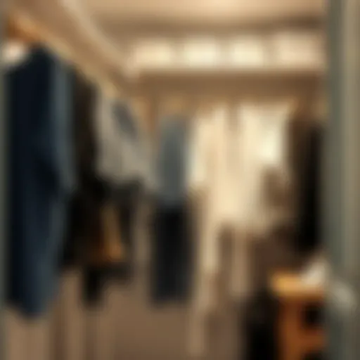 Organized closet featuring neatly hung clothes