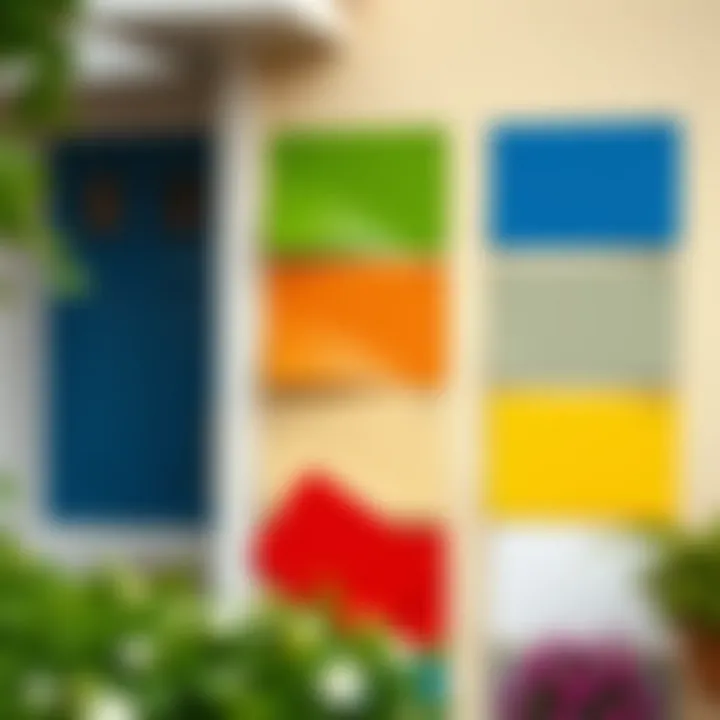 A selection of color swatches for exterior paint