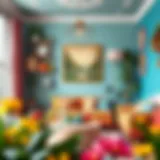 Creative home decor project with vibrant colors