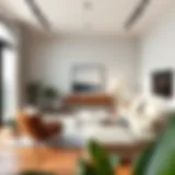 A modern living room featuring the latest 2024 color trends