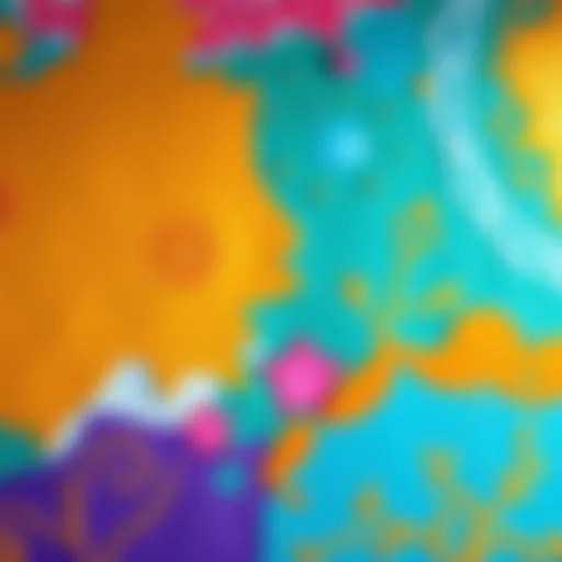 Vibrant textured wall paint showcasing intricate patterns