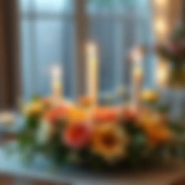 Creative DIY birthday centerpiece with flowers and candles