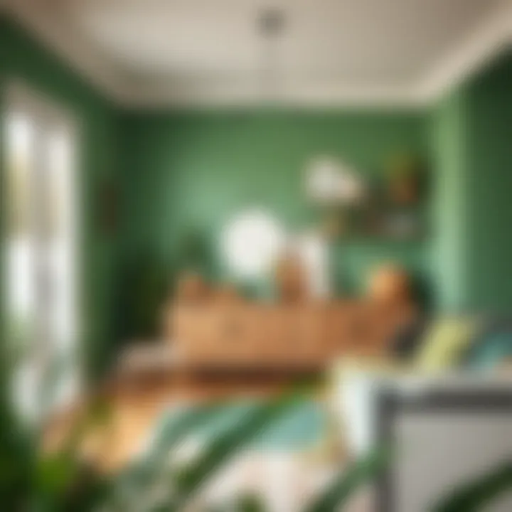 Inspiring DIY project demonstrating the application of green paint in home decor. Creative DIY green paint project