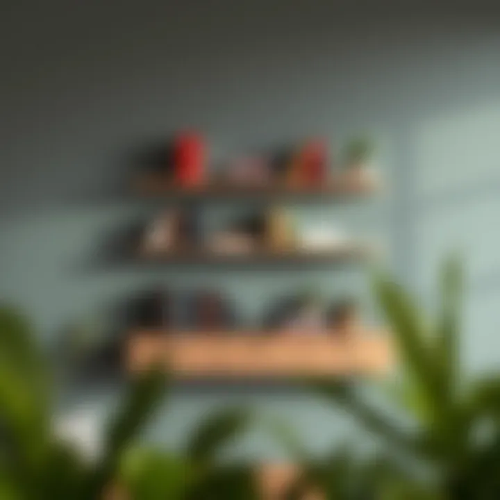 Illustration of a wall-mounted bookshelf design options available at Koçtaş