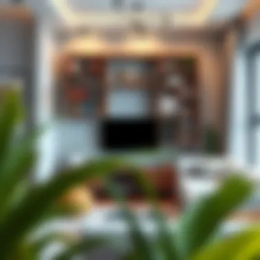 Living space enhanced by a functional wall-mounted bookshelf