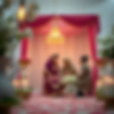 Traditional engagement ceremony setup