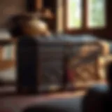 A beautifully restored traditional trunk showcasing intricate carvings.