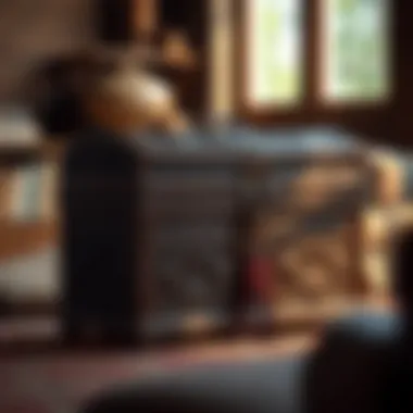 A beautifully restored traditional trunk showcasing intricate carvings.