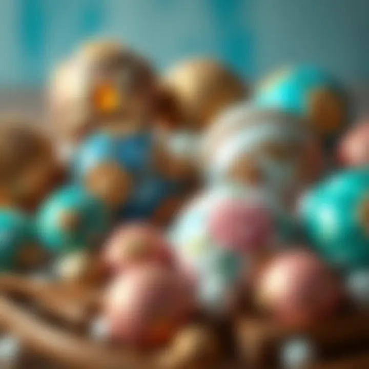 Artistic Arrangement of Finished Spheres An artistic arrangement of finished spheres showcasing different designs