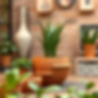 Stylish terracotta pot with modern design