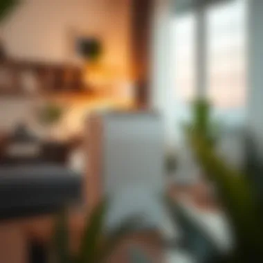 Air purifier in a modern home setting