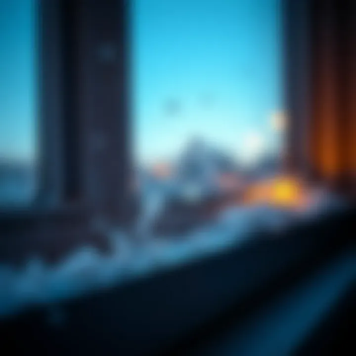 Close-up of dust particles on a windowsill