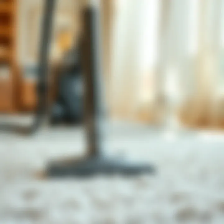 Vacuum cleaner being used on a carpet