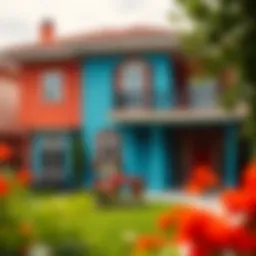 A beautifully painted house exterior showcasing vibrant colors