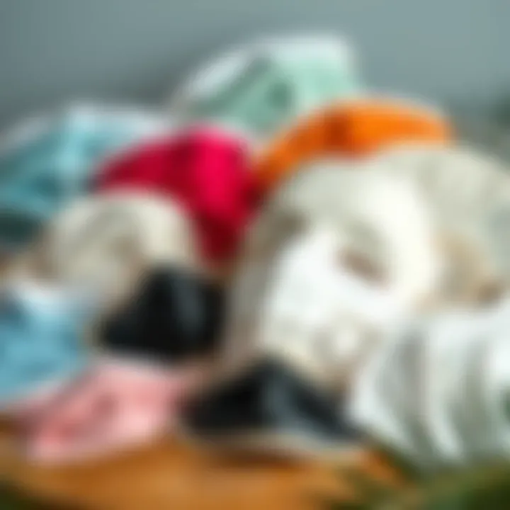 Different types of facial masks arranged aesthetically