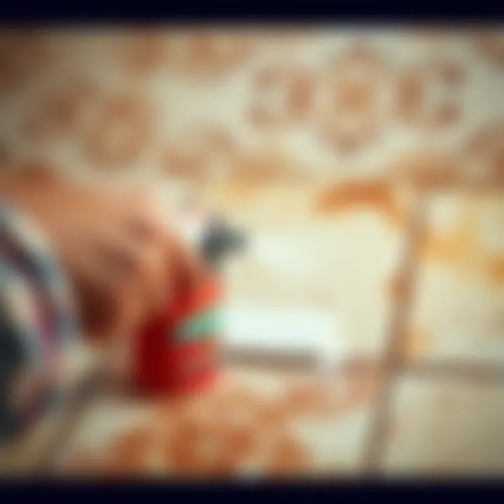 Application of tile rust remover