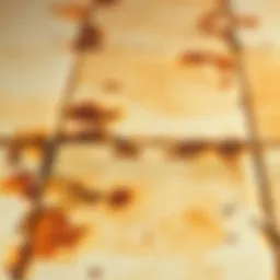 Rusty tile surface needing treatment