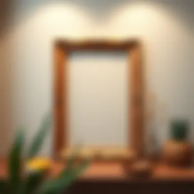 A beautifully crafted wooden frame displayed against a backdrop