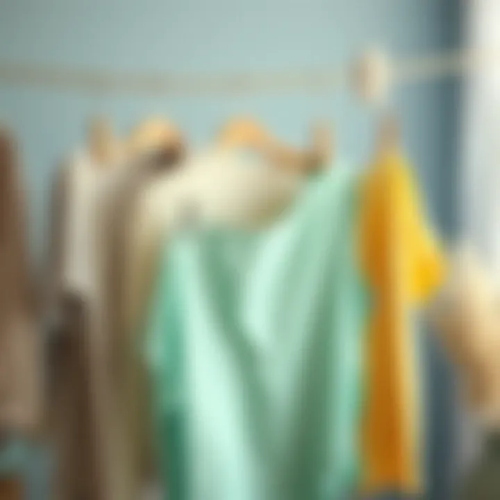 Freshly laundered clothes hanging