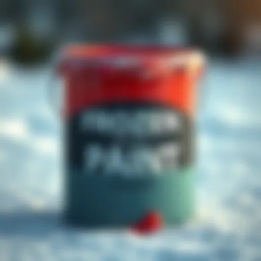 Visual representation of frozen paint in a container