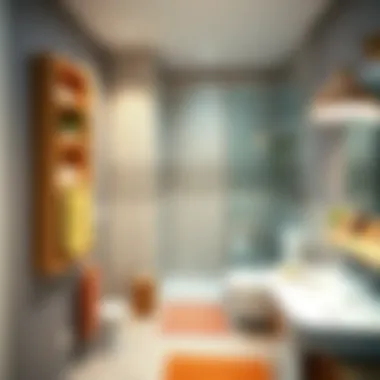 Functional layout maximizing space in a tiny bathroom